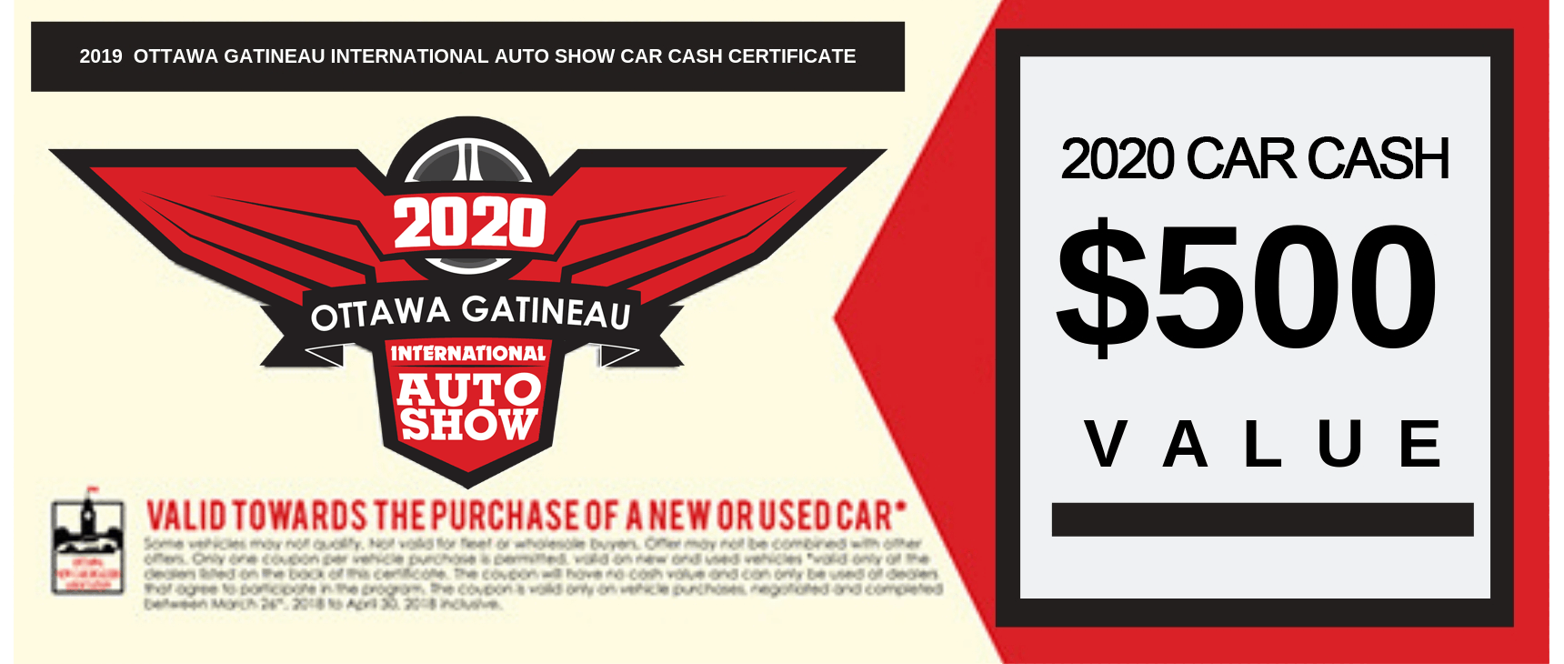 Car Cash Coupon Ottawa Gatineau International Auto Show